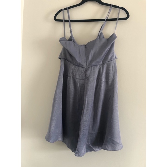 NWT Selfie: Medium, satin-like blue mini dress - Picture 2 of 3